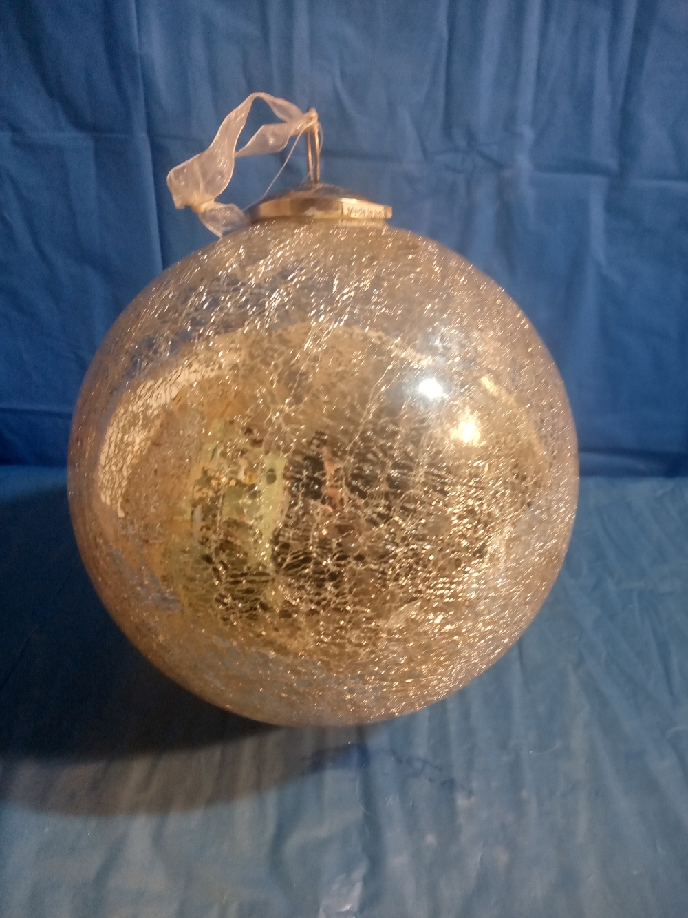 Vintage Crackled Gold Glass Holiday Ornament - Home Holiday